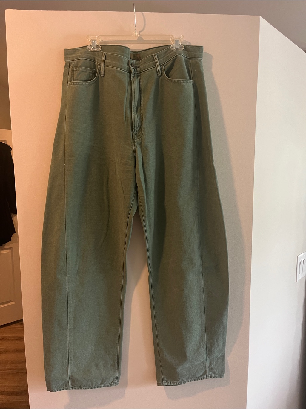 Mother Full-Pipe Skimp Jeans In Olive Green